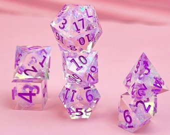 Resin Dice Set * Sharp Edge * Polyhedral * Dungeons and Dragons * Baldur's Gate * dnd dice * d&d dice