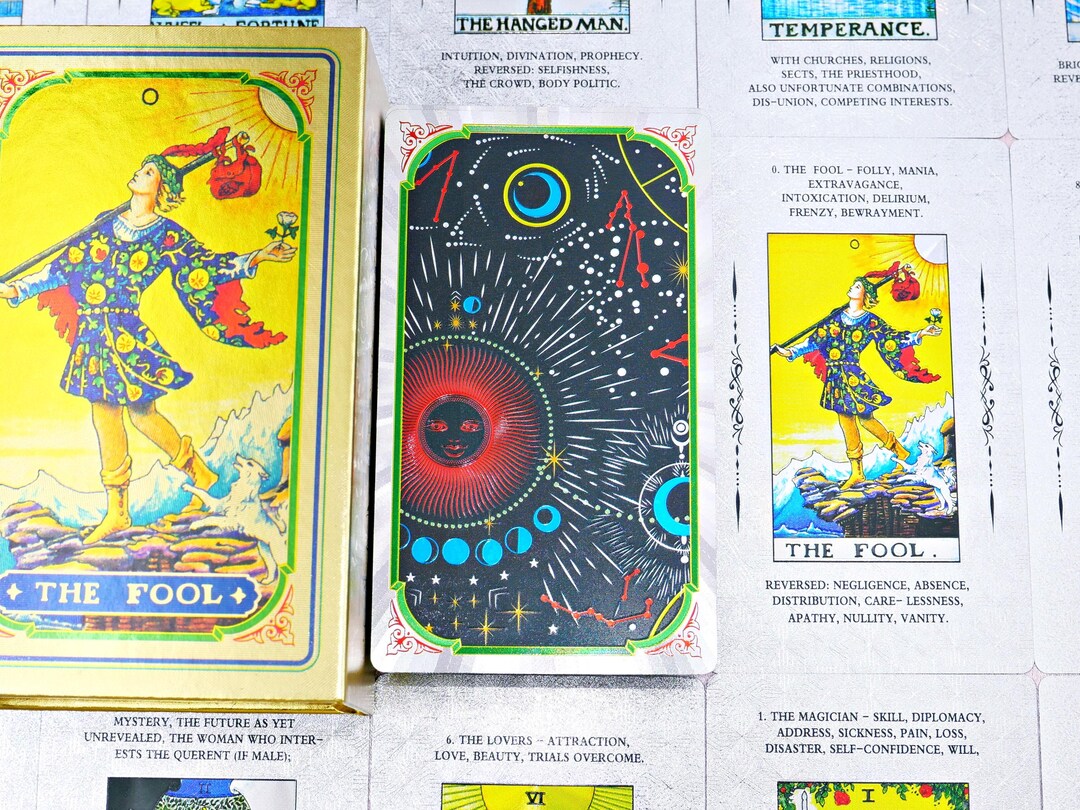 Waterproof Tarot Deck * Gold Foil Tarot * Tarot Cards * 78 Rider–waite ...