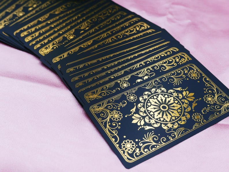 Black and Gold Waterproof Tarot Deck * Gold Foil Tarot * Tarot Cards ...