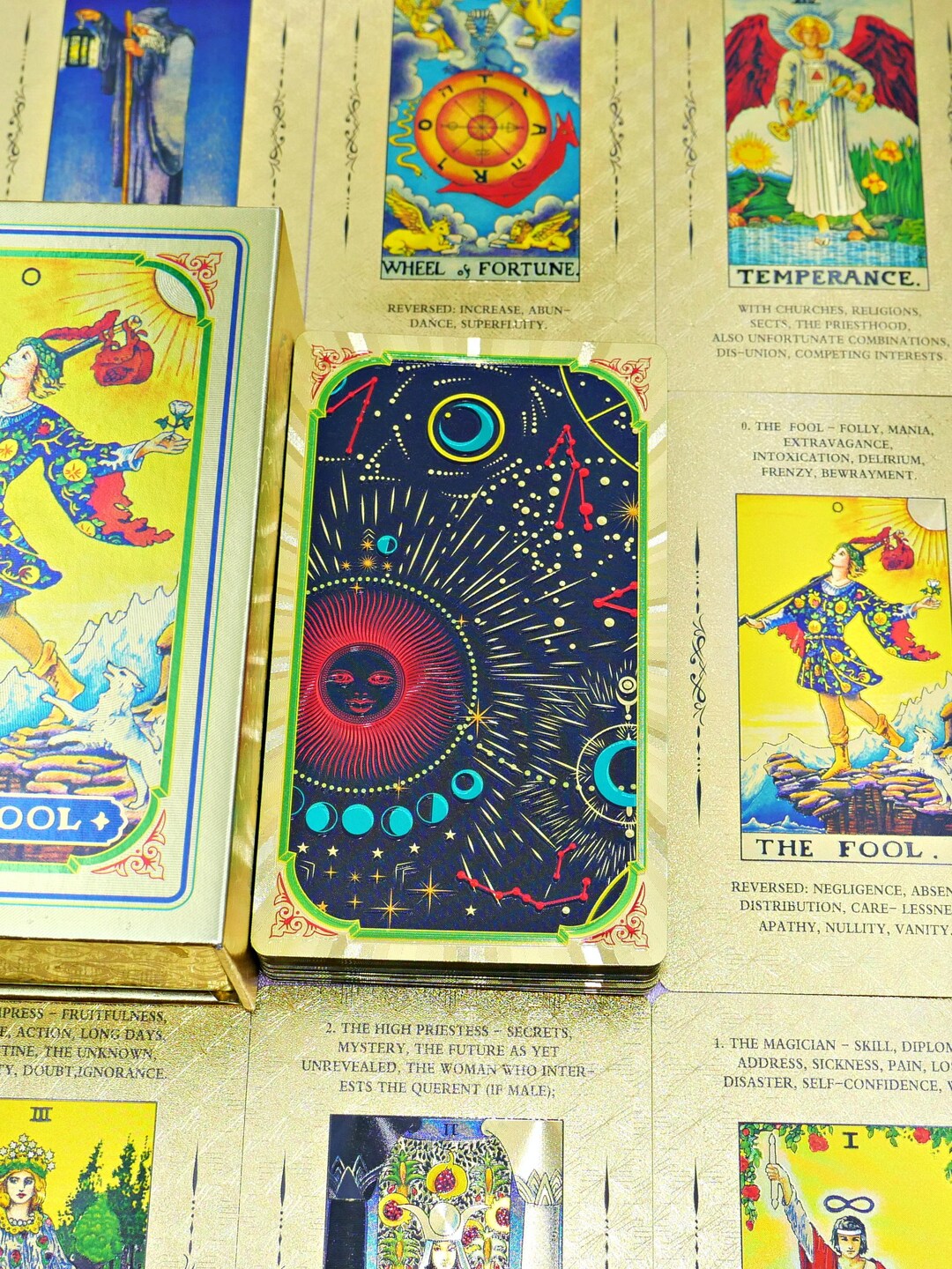 Waterproof Tarot Deck * Gold Foil Tarot * Tarot Cards * 78 Rider–waite ...