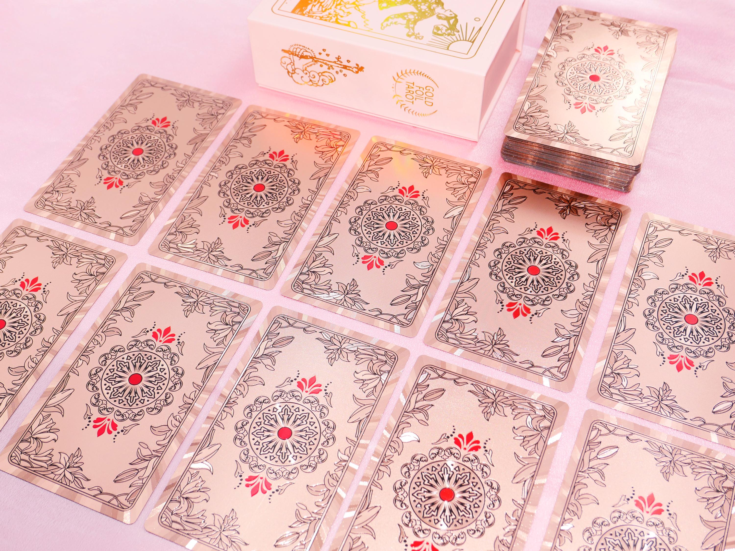 Waterproof Rose Gold Tarot Deck * Gold Foil Tarot * Tarot Cards * 78 ...
