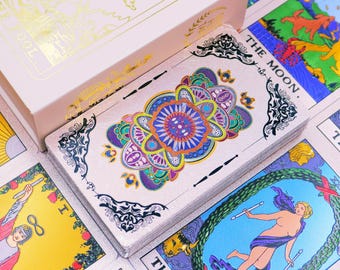 Waterproof Floral Tarot deck * Gold foil Tarot * Tarot cards * Flower * 78 Rider–Waite Tarot