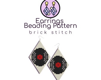 Vinyl Beaded Earrings Pattern | Brick Stitch Pattern with Word Chart |