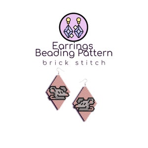Funny Rats Beaded Earrings Pattern | Brick Stitch Pattern with Word Chart |