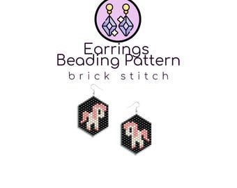 Pony Beaded Earrings Pattern | Brick Stitch Pattern with Word Chart |