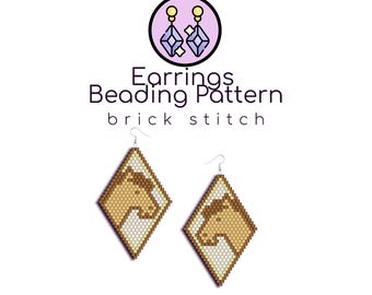 Sunny Horse Beaded Earrings Pattern | Brick Stitch Pattern with Word Chart |