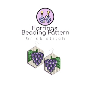 Trauben Ohrringe Muster | Brick Stickmuster mit Word Chart |