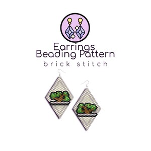 Bonsai Perlen Ohrringe Muster | Brick Stickmuster mit Word Chart |
