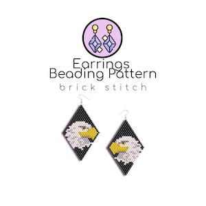 Adler Perlen Ohrringe Muster | Brick Stickmuster mit Word Chart |