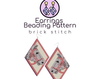 Horse Earrings Pattern | Brick Stitch Pattern with Word Chart |