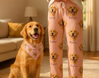 パーソナライズされたペットの写真のパジャマパンツ面白い顔のパジャマパンツカスタム犬の写真のパジャマパンツクリスマスパジャマパンツ女性と男性のためのパジャマパンツ