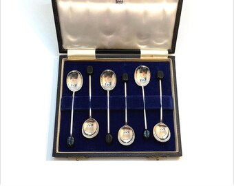 Antique Solid Silver Teaspoons Set - Birmingham 1913