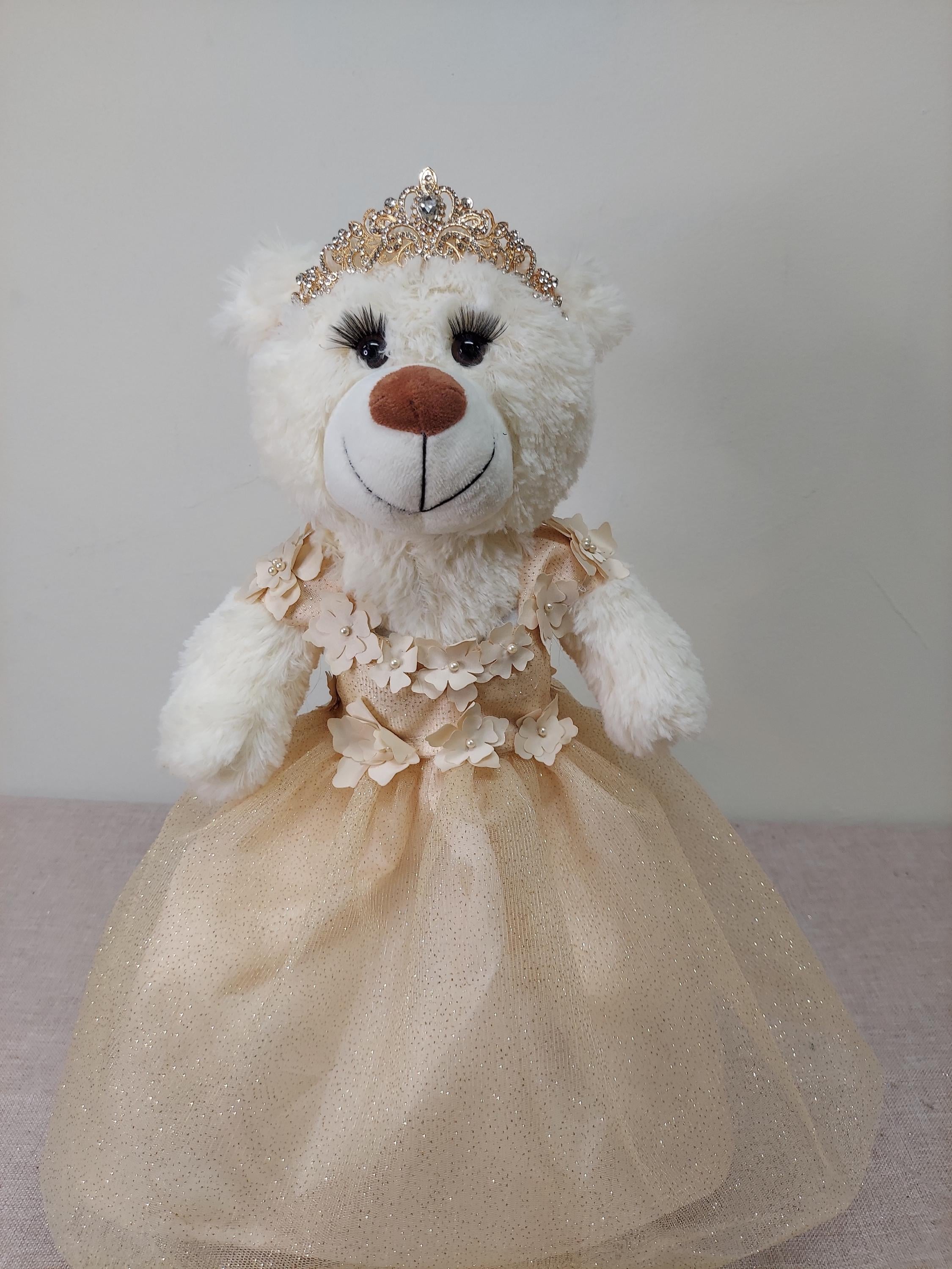 KINNEX COLLECTIONS SINCE 1997 20" Quince Anos Quinceanera Last Doll Teddy Bear With Dress (Centerpiece) ~ ARC16832-34 (Champane KINNEX COLLECTIONS SINCE 1997 20" Quince Anos Quinceanera Last Doll Teddy Bear With Dress (Centerpiece) ~ ARC16832-34 (Champane