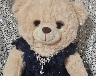 Vestido Quinceañera / Dulce 16 Osito Azul Marino.   (Please ask for available teddy bear style.)