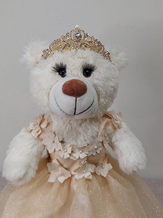 white and gold quince dress Luxury Ball Ball gown with Long Sleeves, Gold Appliques, Lace Beads, Tull custom made size Gold quinceanera dress by Bridal