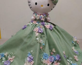 hello kitty bridesmaid dress Quinceanera/Sweet 16 doll. Custom Quinceanera