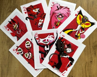 Hazbin Hotel - Deck of Cards Postcard Sized Prints - Hearts Pack One