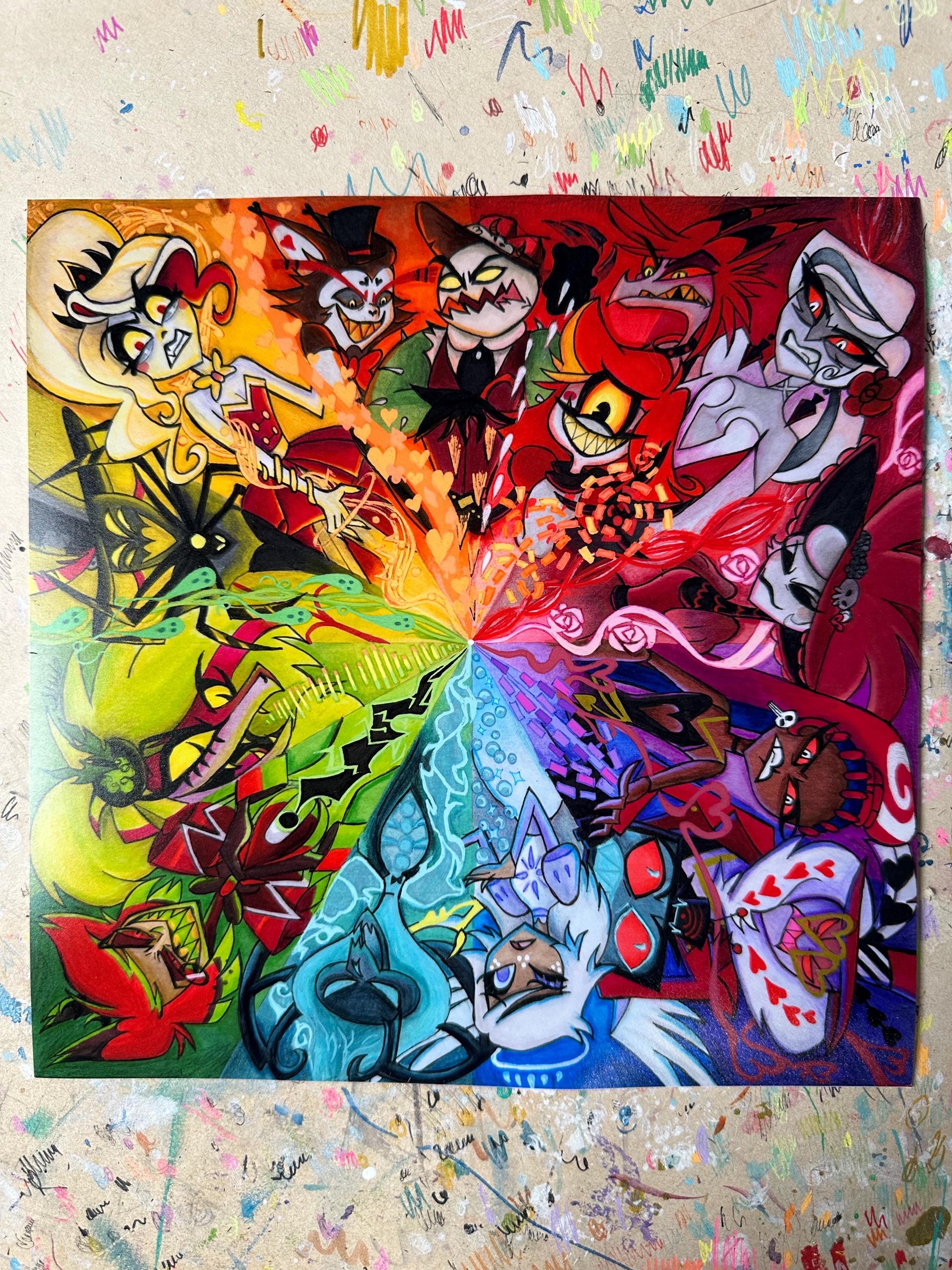Hazbin Hotel “hear My Hope” Colourwheel Print, Alastor, Charlie
