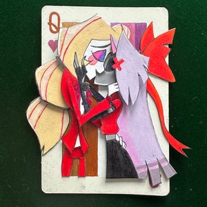 Tarjeta 3D original del Orgullo de Charlie y Vaggie (Chaggie) - Hazbin Hotel