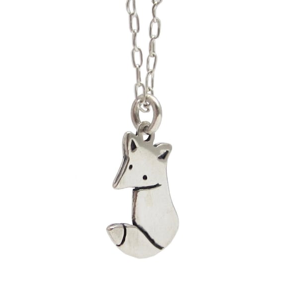 Wild Fox Necklace - Sterling Silver Fox Charm Pendant on Adjustable Sterling Chain or Charm Only