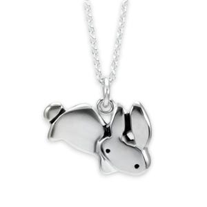 Sterling Silver Rabbit Necklace: Handmade Bunny Charm, Adjustable Chain