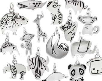 Wild Animal Charm - Choose Your Own Charm - Extra Charm for Charm Bracelet - Sterling Silver Cute Animal Charm Add On