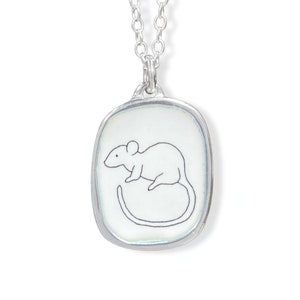 Sterling Silver Rat Pendant on Adjustable Chain - Rat Jewelry