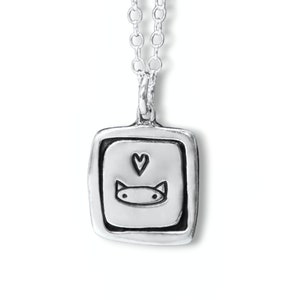 Sterling Silver Cat Charm Necklace - Kitten Charm Pendant - Cat Jewelry