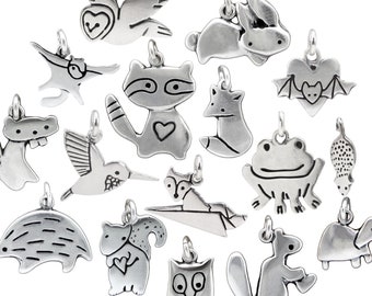 Woodland Animal Charm - Choose Your Own Charm - Extra Charm for Charm Bracelet - Sterling Silver Cute Animal Charm Add On