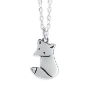 Wild Fox Necklace - Sterling Silver Fox Charm Pendant on Adjustable Sterling Chain or Charm Only