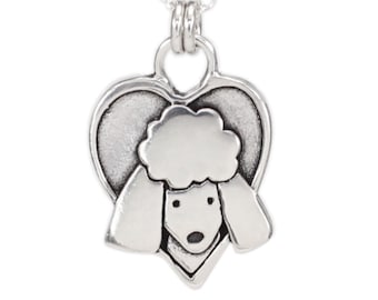 Sterling Silver Poodle Charm Necklace on 925 Adjustable Chain 16 18 20 Inch - Poodle Pendant