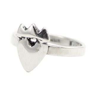 Little Sterling Silver Crown Heart Ring Princess Ring Modern Claddagh Choose Your Charm image 1