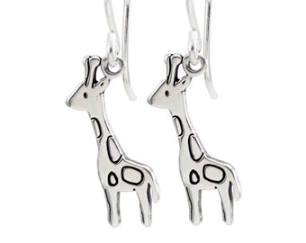 Giraffe Earrings - Sterling Silver Giraffe Earrings