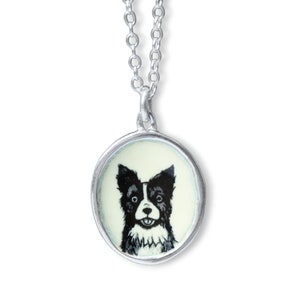 Silver Papillon Dog Necklace: Quality Papillon Dog Gift for Her