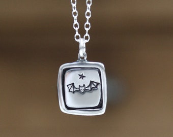 Sterling Silver Bat Charm Necklace - Bat Charm Pendant - Bat Jewelry and Gifts