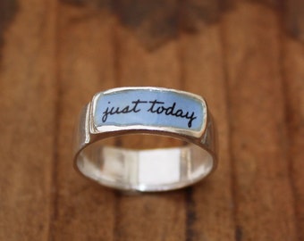 Just Today Band Ring - One Day At A Time Ring - Men&#39;s Band Ring