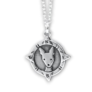 Verstellbare Kette mit Kompass Anhänger aus Sterling Silber
