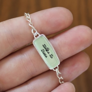 Sterling Silver Reversible &quot;talks to trees&quot; Bracelet on Adjustable 8&quot; Link Chain Gift For Nature Lovers