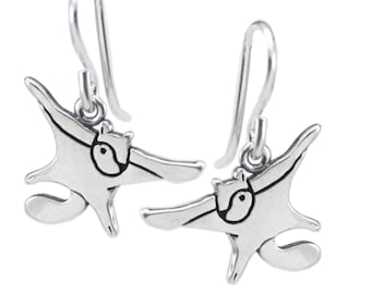 Flying Squirrel Earrings - Sterling Silver Squirrel Earrings