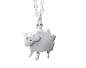 Sterling Silber Schaf Halskette: Verstellbarer Lamm Charm Anhänger