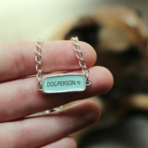 Reversible Sterling Silver Dog Person Bracelet: Talks to Dogs, Adjustable Chain