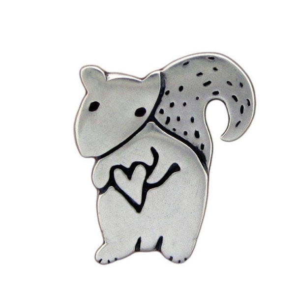 Sterling Silver Squirrel Charm Necklace - Silver Squirrel Pendant on Adjustable Sterling Chain