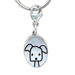 Sterling Silver Dog Keychain - Best Dog Ever Keyring - Keyring Gift for Him or Her