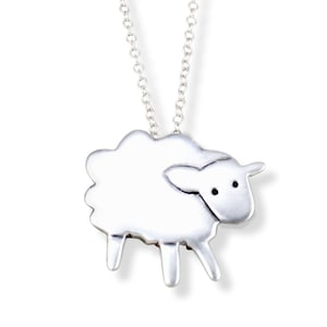 Sterling Silver Sheep Charm Necklace Silver Lamb Pendant on Adjustable Sterling Chain image 3