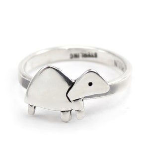 Sterling Silver Turtle Ring - Silver Turtle Ring Custom Made in Your Size