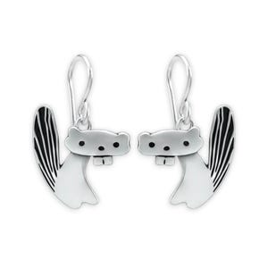 Cute Beaver Earrings - Sterling Silver Beaver Earrings