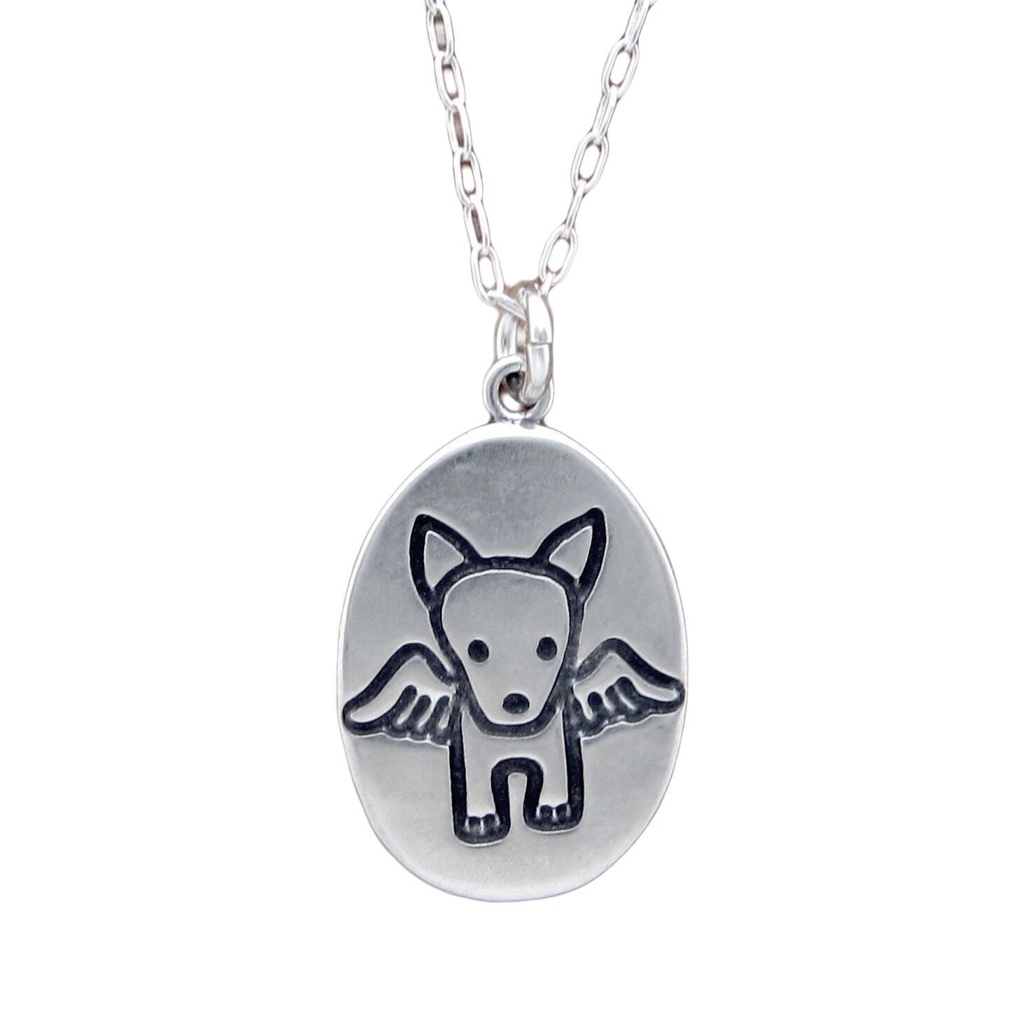 silver dog pendant
