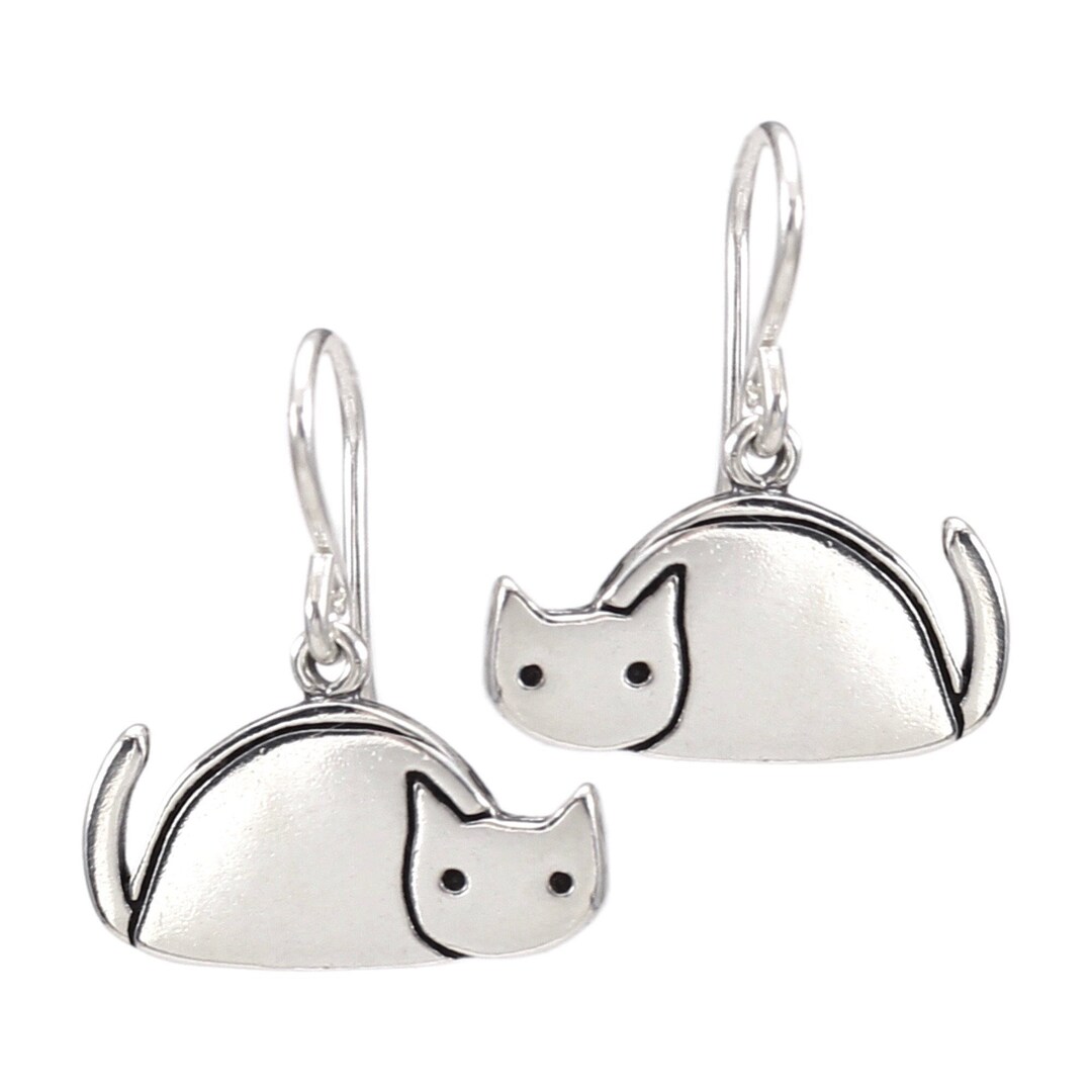 TATIANA☆[SILVER925] Lovely Cat Jelly Earring Amazon.com: Lovely Cat Dangle Stud Earrings S925 Sterling
