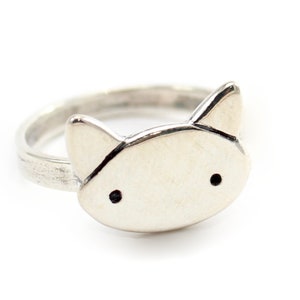 Kitty Cat Ring - Simple Sterling Silver Cat Ring