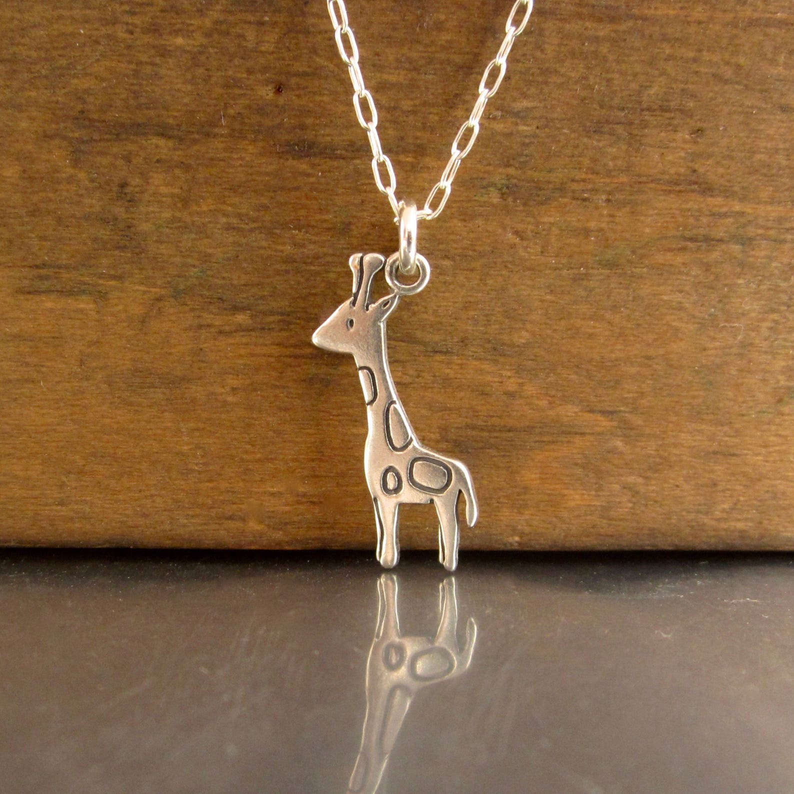 Sterling Silver Giraffe Necklace Kids Giraffe Pendant Etsy